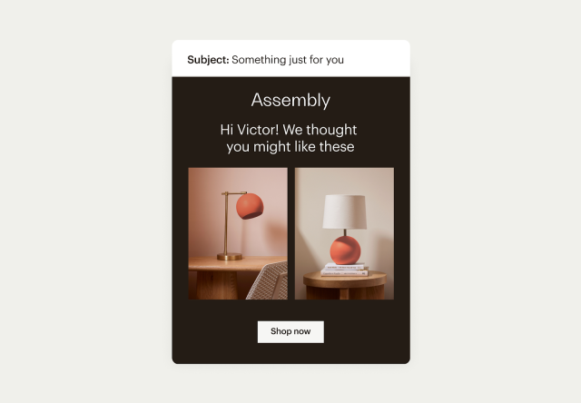Email showing automated recommendations based on audience buying behavior and more.
