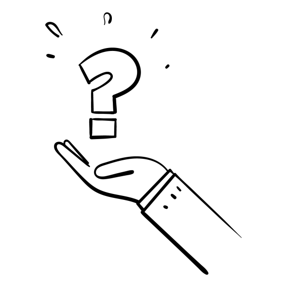 question mark above hand