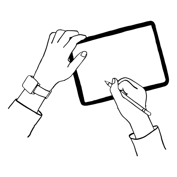writing on a tablet