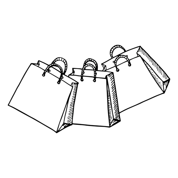 three shopping bags