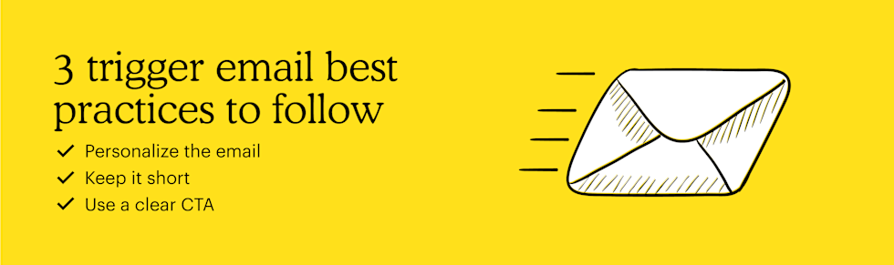 3 trigger email best practices: Personalize the email, Keep it short & Use a clear CTA