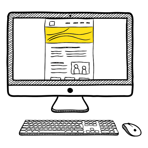 content design on desktop screen