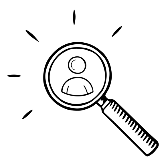 magnifying glass with person in the middle