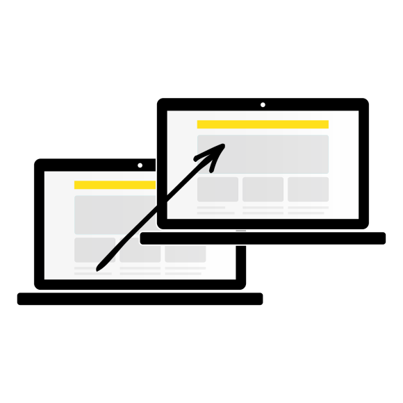 computer screens linking to each other