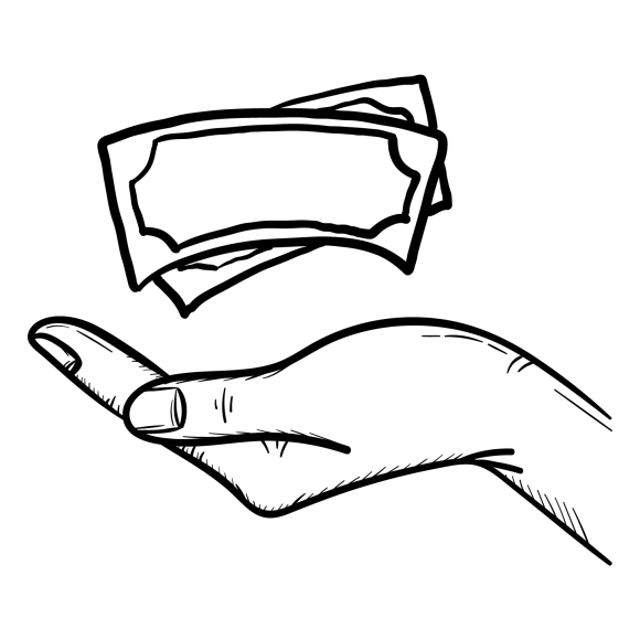 hand holding money