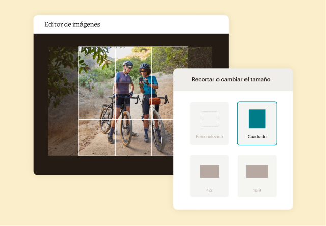 Recortar un activo de marketing con el editor de imágenes del Gestor de contenido de Mailchimp.
