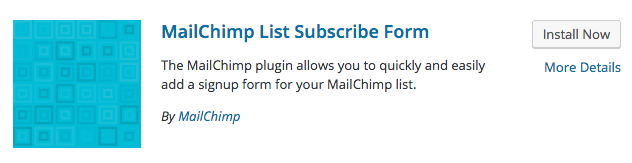 Imagen: captura de pantalla del icono de plugin de Mailchimp.